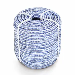 findmall Outdoor use 3/4 Inch by 100/150/200 Feet , 24 Strand Polyester Arborist Bull Rope, White/Blue