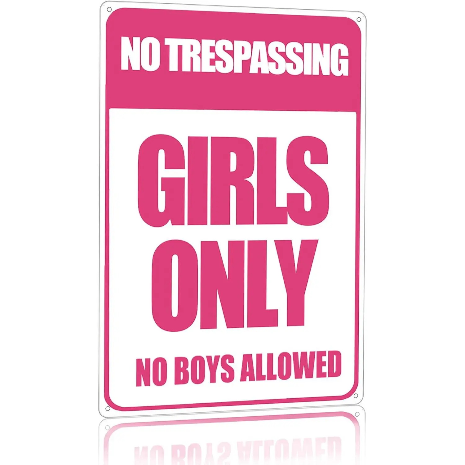 Funny Girls-Only No Trespassing Metal Sign, 8x12 in Novelty Decorative Plaque - Girls' Cave Bedroom Dorm Room Home Wall Art Decor (3010), Novelty Decor