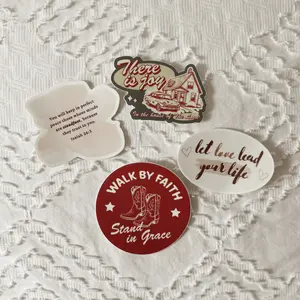 Christian Stickers Bundle - Summer Western Edition - 4 Inspirational Bible Verse Stickers UV Resistant Waterproof for Water Bottles Bibles Journals Decor