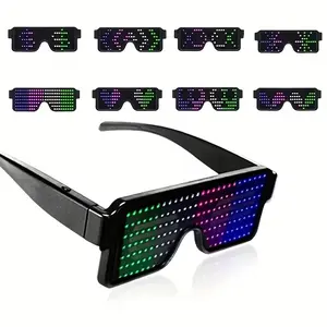 LED Light Up Glasses, Dynamic Cool Party Glasses, Festival Atmosphere Props, Party Accessories, USB Rechargeable Vibrant Leds Flashing Glasses for Nightclub, Suitable for Festivals, Gatherings and Parties.