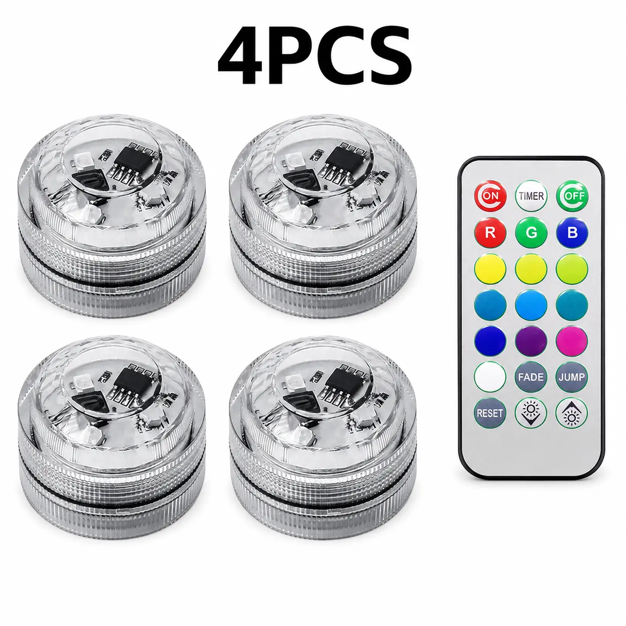 Remote Control Car Ambient Lights, 13 Colors with Fade and Flash Modes, Battery-Powered Mini LED Accent Lights for Footwell, Door and Dashboard