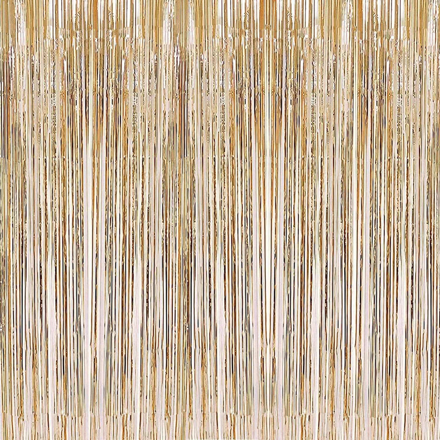 2 count 3.2ft x 8.2ft Champagne  Metallic Tinsel Foil Fringe Curtains Photo Booth Backdrop for  Shower Birthday Wedding Holiday Celebration Bachelorette Party Decorations