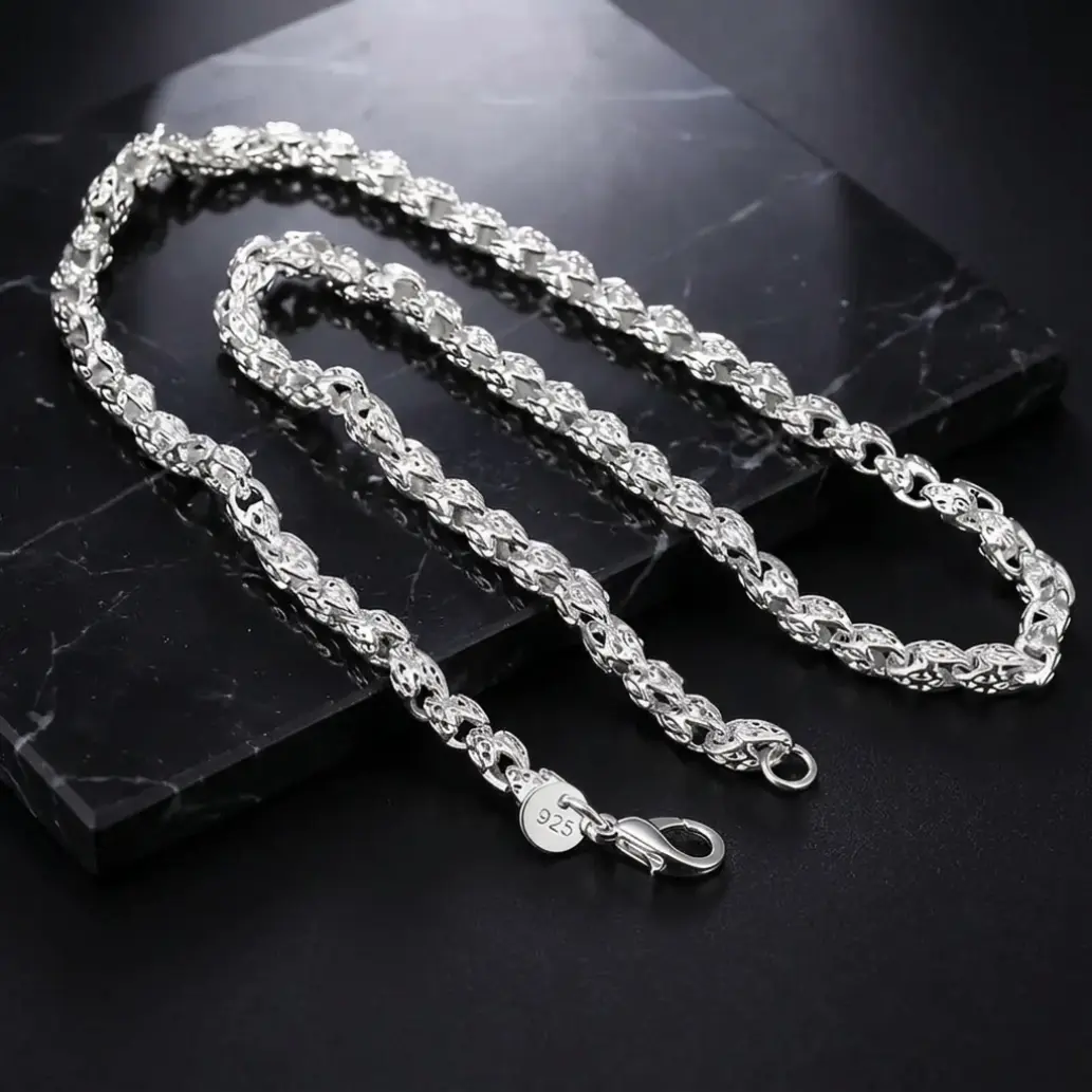 20-24inch New 925 Silver 5mm Faucet Chain Necklace for Men Women Fashion Party Wedding Accessories Elegant Gift for everyday wear