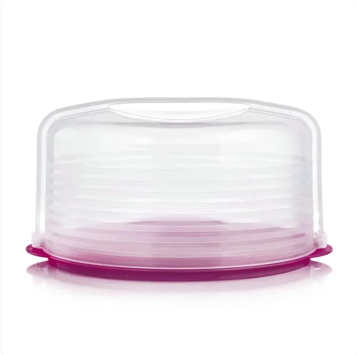 Tupperware Round Cake Taker - Kitchen Baking Supplies with Handles, Dual-Sided Tray, Sliding Locks for Optimal Storage, Secure On-the-Go Transport, Party Serving