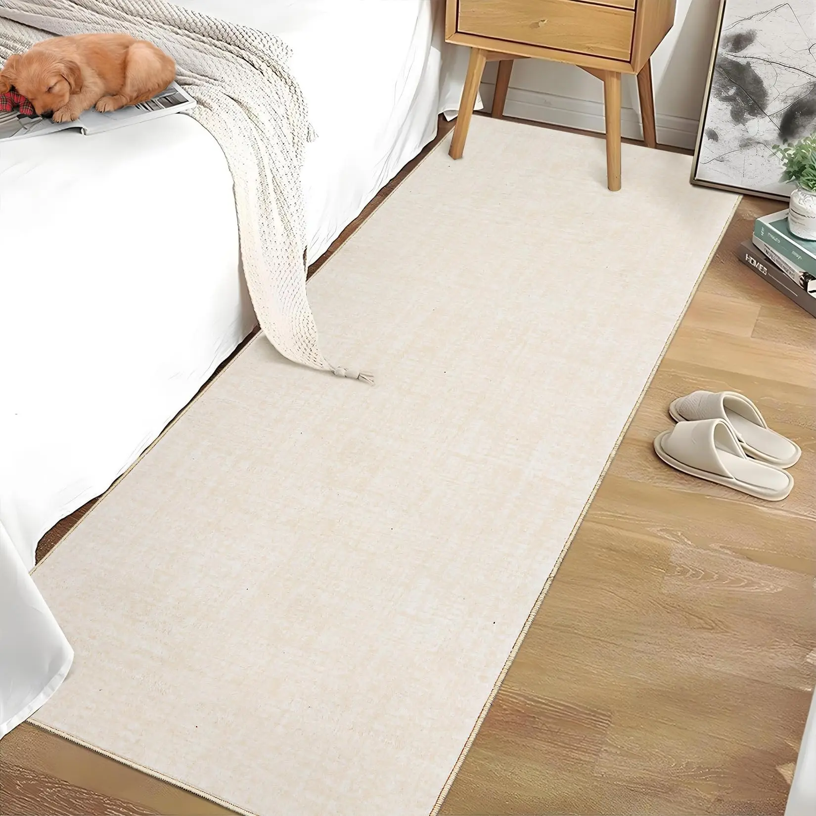 Garvee Modern Solid Area Rug 2x6  Washable Hallway Runner Rugs Non Slip Neutral Rug for Living Room Floor Carpet for Bedroom Kitchen Bathroom Nursery Carpet for Bedside Laundry Room