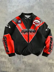 Unisex Motorcycle Jacket, Letter Print Graphic Design, Fashion Streetwear Hip Hop Casual Outerwear, Fall & Winter Fitted Coat