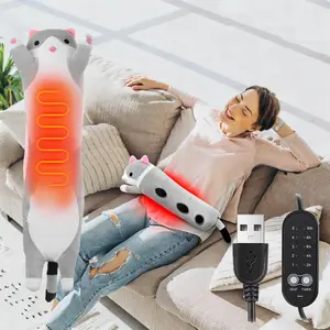 Cat Heating Pillow for Period Menstrual heating Pad USB Plug-In 5 Heat Settings Adjustable Heat 5 Timer Christmas Gift, Cozy Electric Pet Cushion for Relaxing at Home, Portable Heater