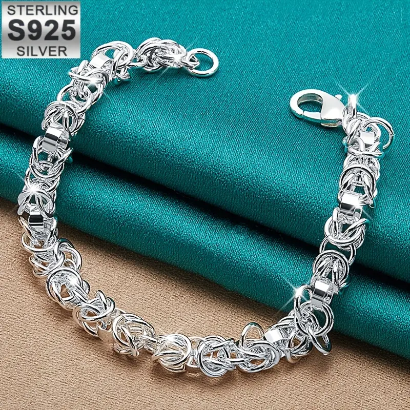 Elegant 925 Sterling Silver Bracelet For Women - Fashionable Party Jewelry With Pendant And Safety Buckle, Vintage Bohemian Style, Perfect For Daily Wear Or Gifting, Multifunctional, Daily Accessory, Accessories For Women, Bracelets For Women