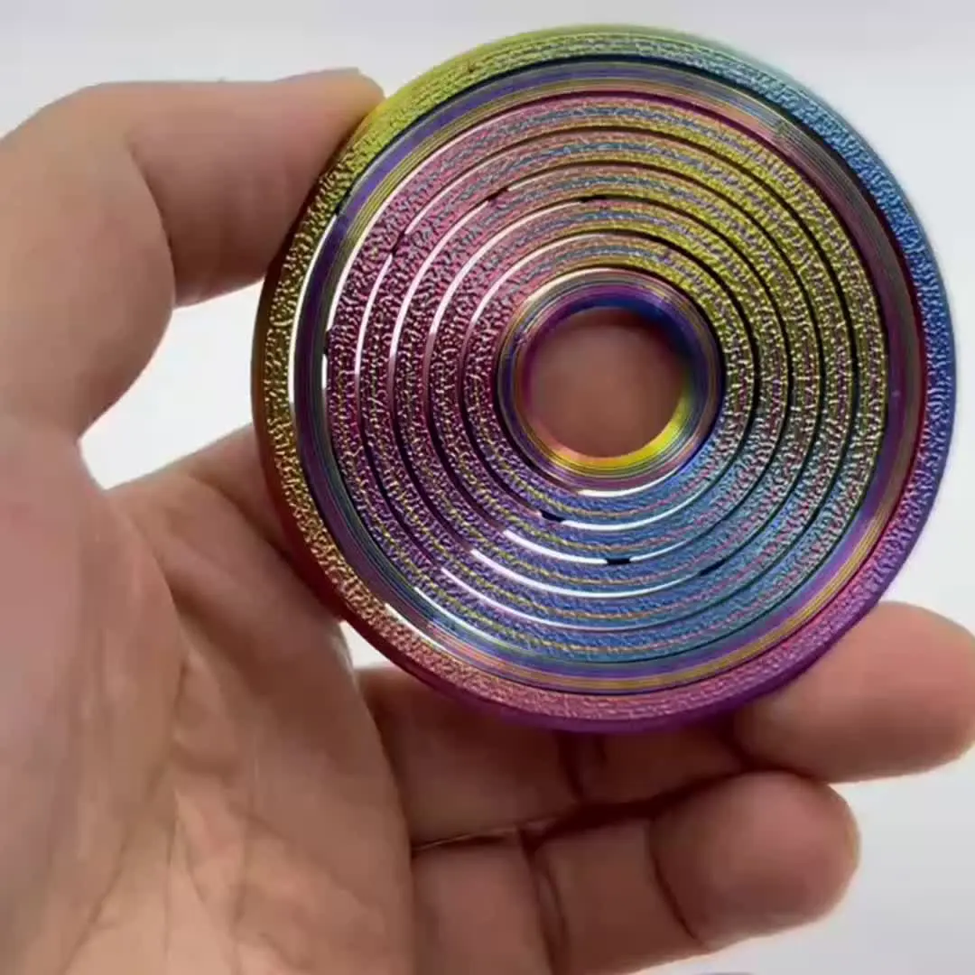 3D Printed Fidget Spinner with Colorful Stripes, 360° Rotating Design, Office & Home Use, Creative Gift, Fashionable Appearance