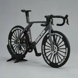 1:8 Cycling Handlebar Road Bike Model, Desktop Simulation Display Piece, Mountain Bike Boy Gift Collection, Desktop Statue