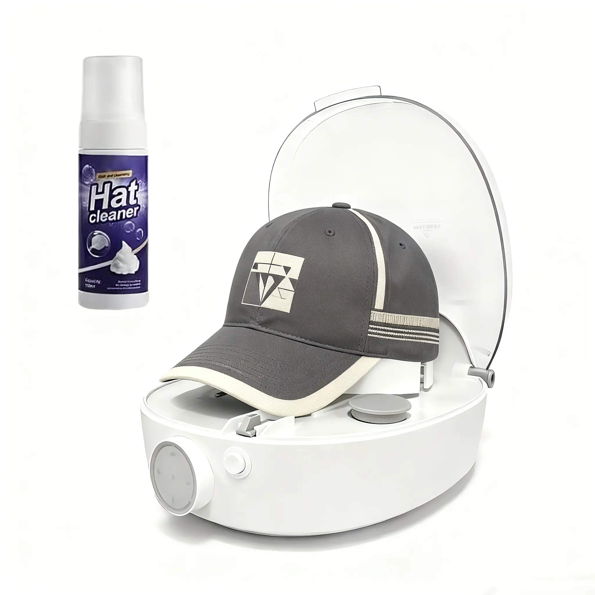 Hat Care Machine 4 in 1: Steam Ironing Sterilizing Drying & Shaping for Baseball Caps Trucker Hats Essential Setup with Steam Ironing Sterilizing Drying & Shaping Features, Water Tank, Fill The Water Tank