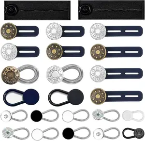 24 count Extender Button Set, Flexible Adjustable Elastic  Extender Button, Invisible   Extenders, No-Sew Extend Buttons for Women and Men's Pants Jeans Skirts Clothing Supplies