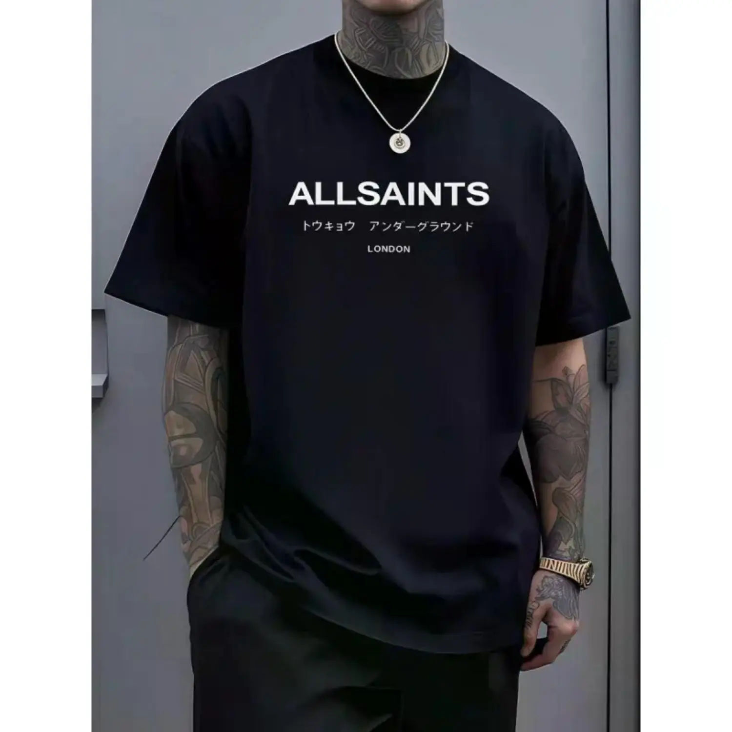 Father's Day Gift, Tokyo Underground London Text Graphic T-Shirt, Symbolizing Global Urban Culture and Cross-City Connection, Men's Tee