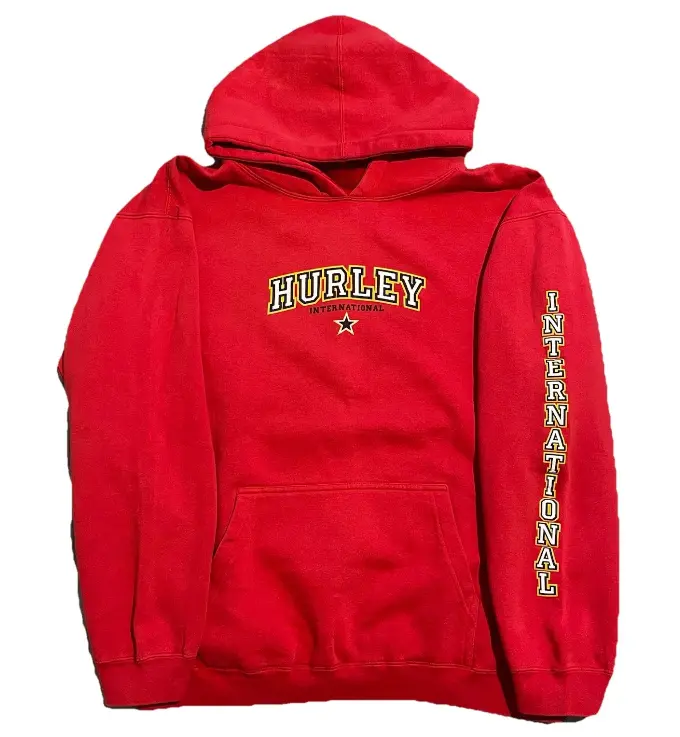 Vintage Y2K Hurley International Red Pullover Hoodie Size Large Surf Skate Say T-shirt, Hoodie and Sweatshirt