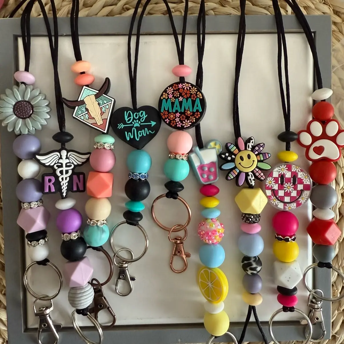 Silicone Bead Lanyard with Breakaway Clasp Silicone Bead Lanyard with Breakaway Clasp