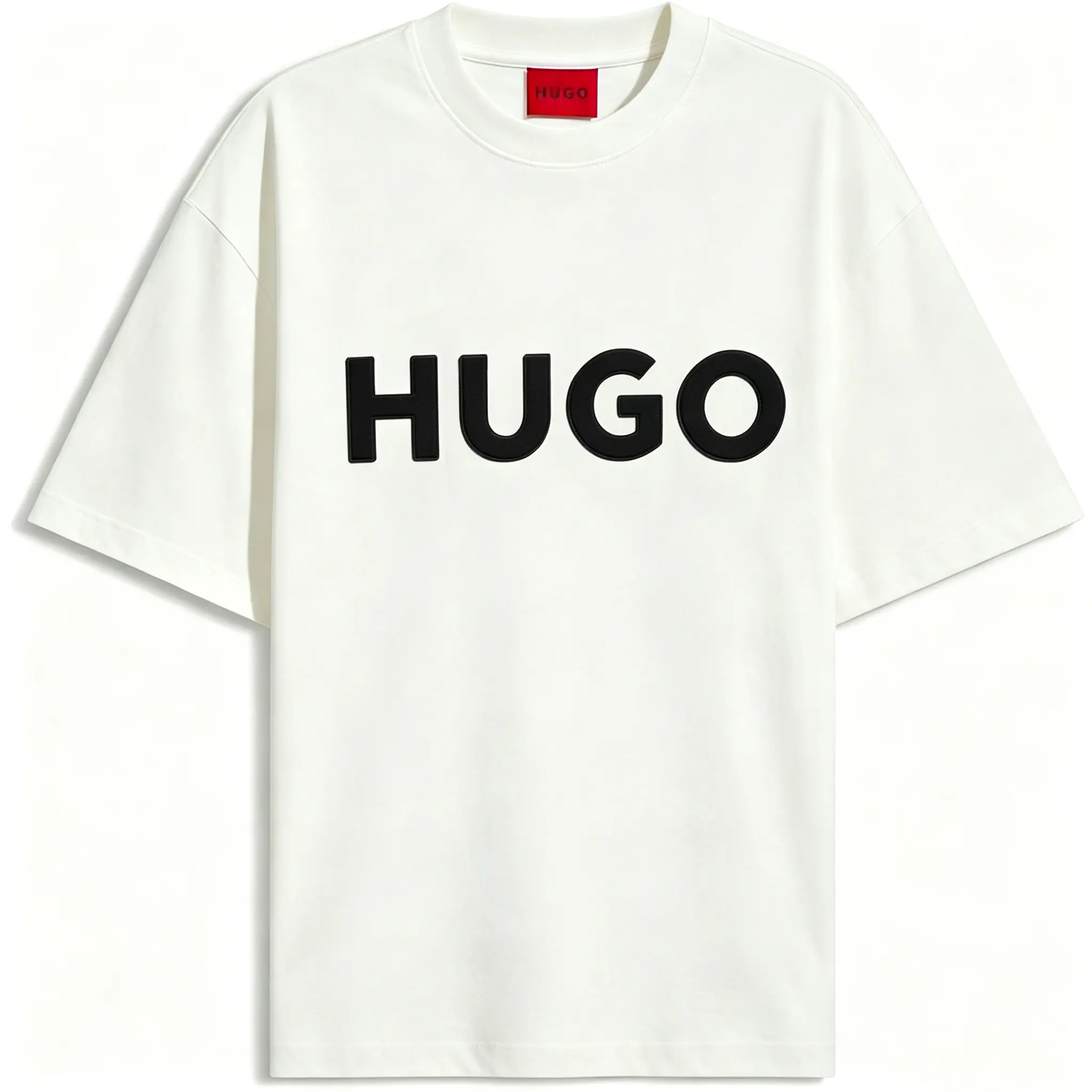 HUGO  loose fit pure cotton T-shirt, suitable for men, women, mothers, and friends, couple style, fashionable and loose, youthful and energetic