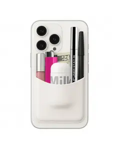 MILY Phone Pouch Wallet Stretchy Lycra Cloth Stick-On iPhone Android Card Lip Gloss Holder Slim Expandable Universal Fit Easy Peel-Stick Adhesive