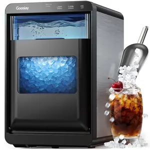 Goosiay Portable Nugget Ice Maker Countertop 44Lbs Daily, Sonic Pebble Ice Machine with Self Cleaning, Soft Chewable Ice for Kitchen Camping