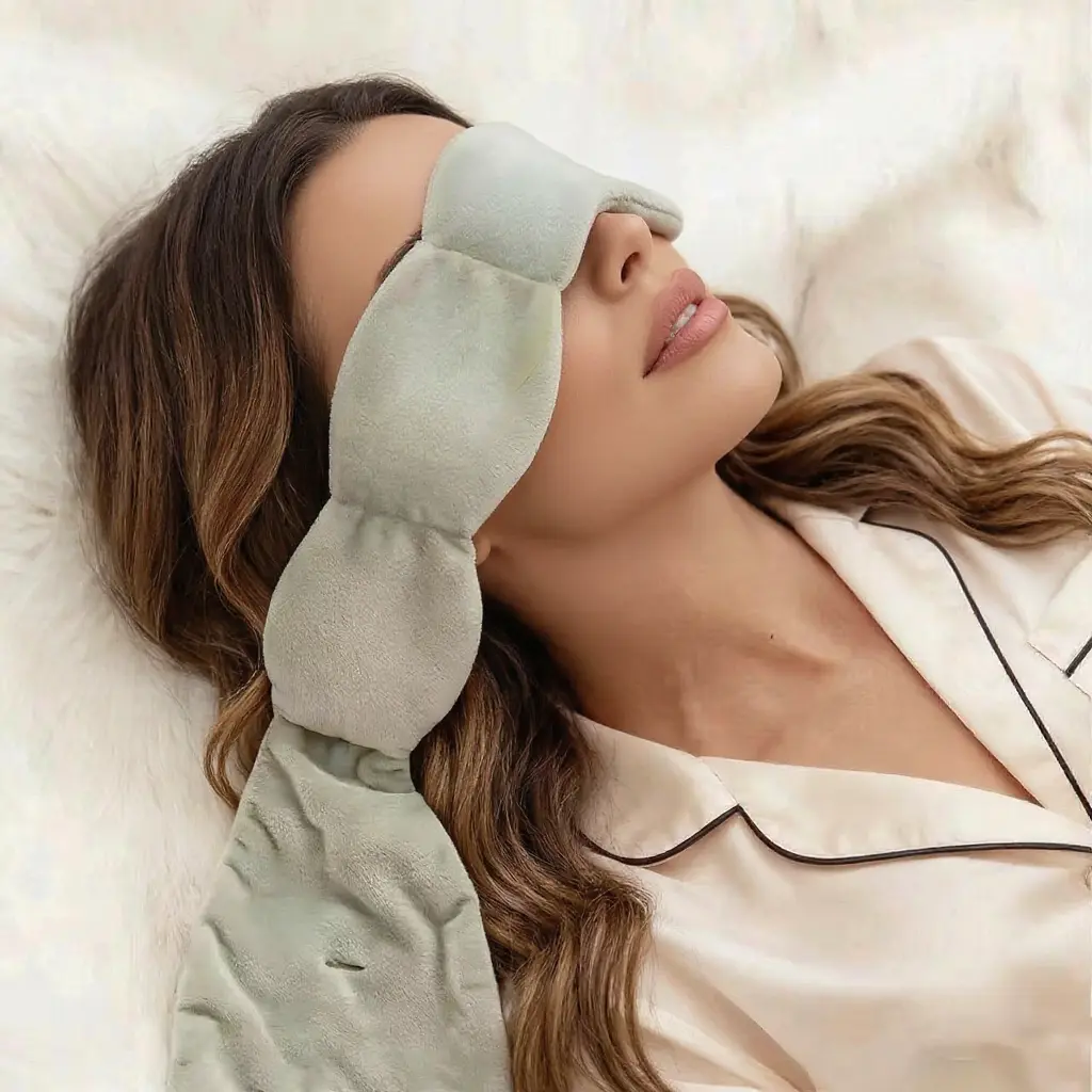 The Weighted Sleep Mask - The Weighted Blanket For Your Eyes,sleep pod，Calming Eyemask for Deep Sleep, Side-Sleeping Friendly, 100% Blackout, Patented Strap-Free Design，pink,gray,blue,purple,eye covers for sleeping