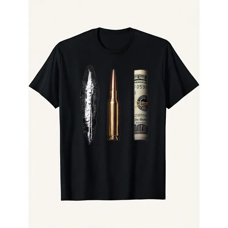 Narcos Graphic Print Men's Crew Neck Short Sleeve T-Shirt 100% Cotton Casual Summer Tee Menswear Top Black Crewneck with Iconic Design