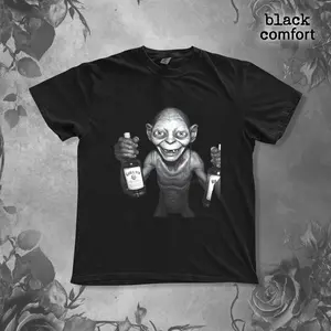 Funny Gollum Drinking Parody T-Shirt - Vintage Meme Graphic Tee