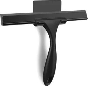 Stainless Steel Silicone Shower Squeegee with 10-Inch Blade - Lightweight, Comfortable Household Cleaning Tool for Shower Doors, Mirrors, 3.5" W x 1.3" H, Ensures Smooth Surfaces