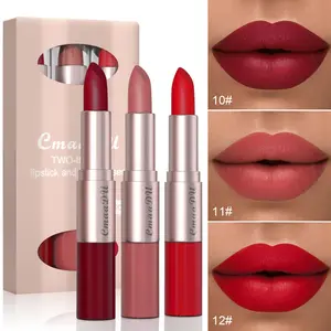 3pack 2 In 1 Lipstick Set Matte Lip Gloss Long Lasting Waterproof Two Tone Lipbalm Cosmetic Glossy Lip Tint The Best Choice For Makeup