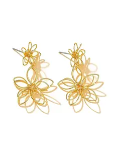 Elegant Floral Dangle Earrings for Women, Casual Metal Chain Design, Perfect for Daily Wear, Holidays, and Gifts