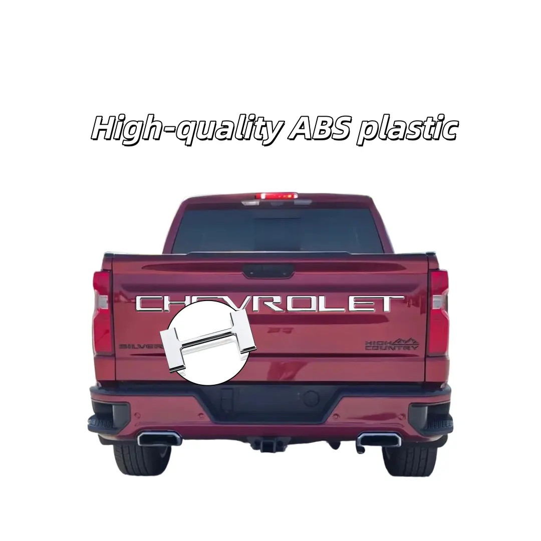 3D Raised Tailgate Insert Letters Decal, Vehicle Exterior Decoration & Truck Accessories, Urethane & ABS Plastic, Anti-Fade Coating, Peel-and-Stick, Compatible with Chevrolet Silverado 1500/2500 2019-2025 Models, Chrome Silver, Personalization, Tailgate D