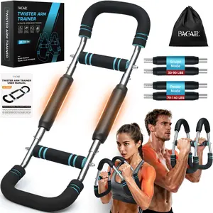 【SpringStatements】BAGAIL Twister Arm Trainer 5-Level Resistance 40-130 lbs for Chest & Arm Workout Home Gym Strength Training Equipment with Ergonomic Grips & Carry Bag for Men and Women Adjustable Exercise Machine