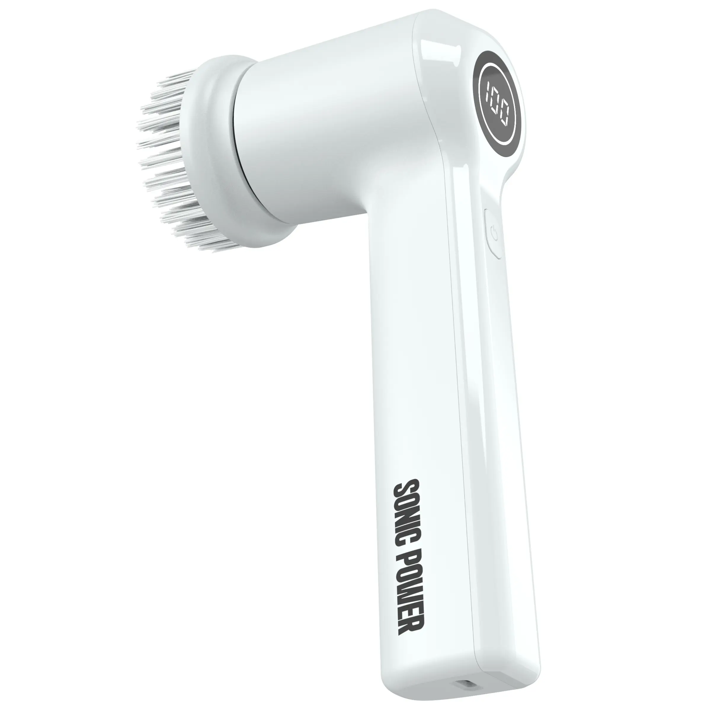Sonic Power Electric Scrubber - IPx7 Waterproof, Durable, Rechargeable Battery, Interchangeable Brushes, Lightweight Design for Kitchen & Bathroom Cleaning