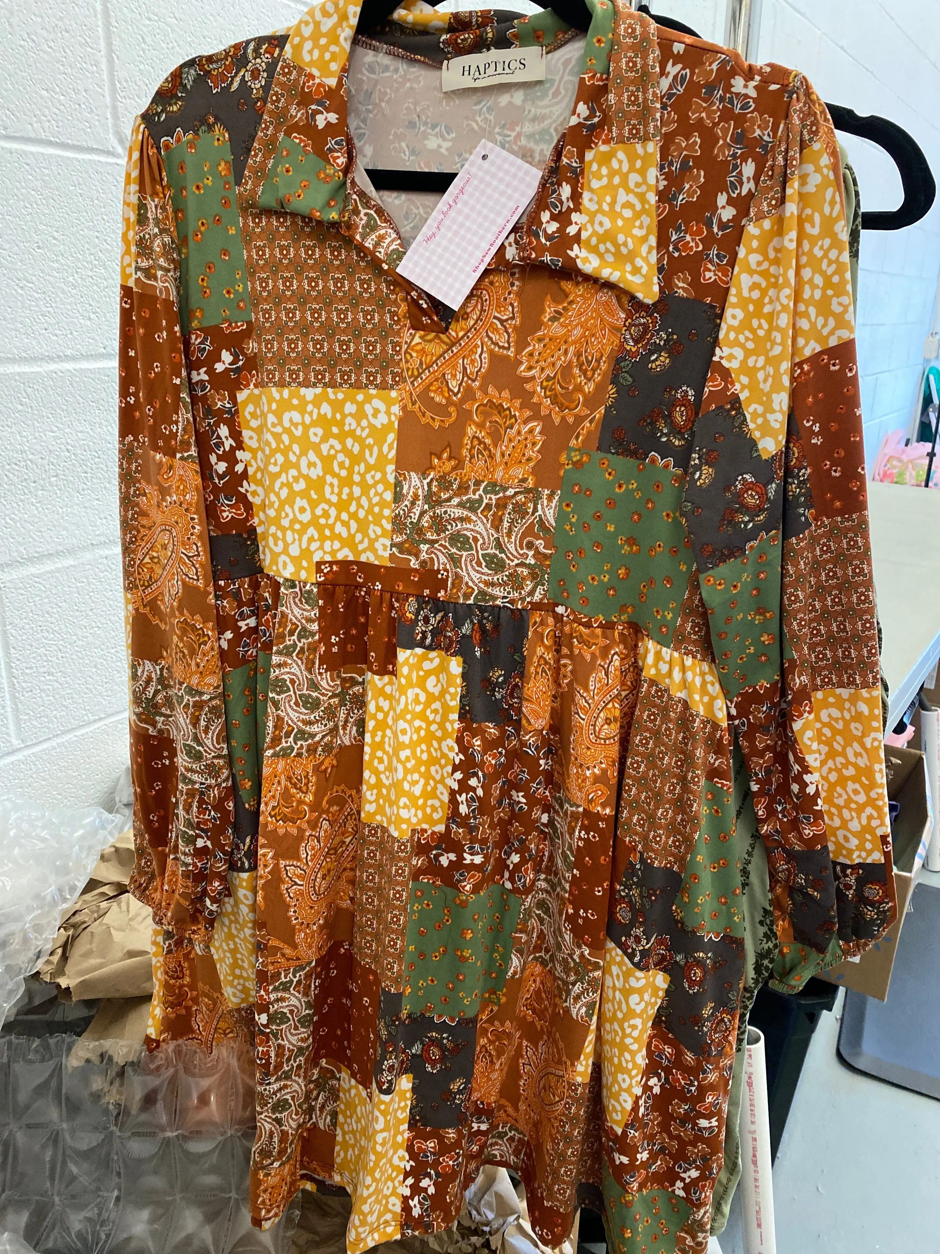 All Mixed Up Patchwork Babydoll Dress