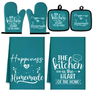 For Kitchen Baking & Cooking, Kitchen Protection & Decoration Solution, 6 Pcs Kitchen Decor Accessory Set, Towels, Pot Holders & Oven Mitts, Effortlessly Create Warm Farmhouse Kitchen, Kitchen Protection Supplies
