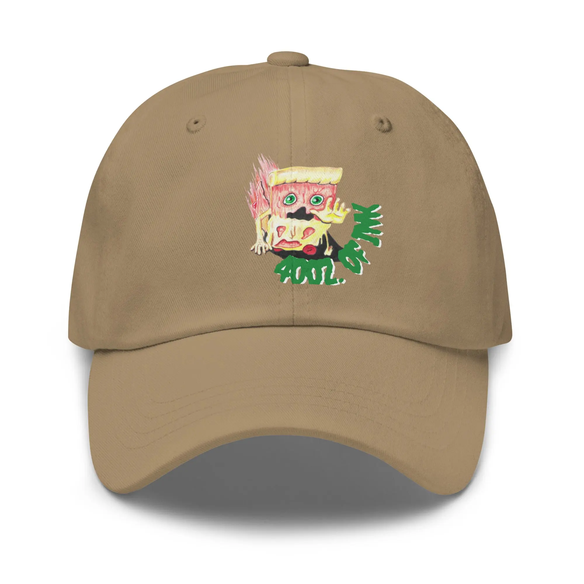 Zombie Pizza Dad Hat Unstructured 6-Panel Low-Profile Cap with Curved Visor & Adjustable Antique Buckle Strap for Comfort & Style