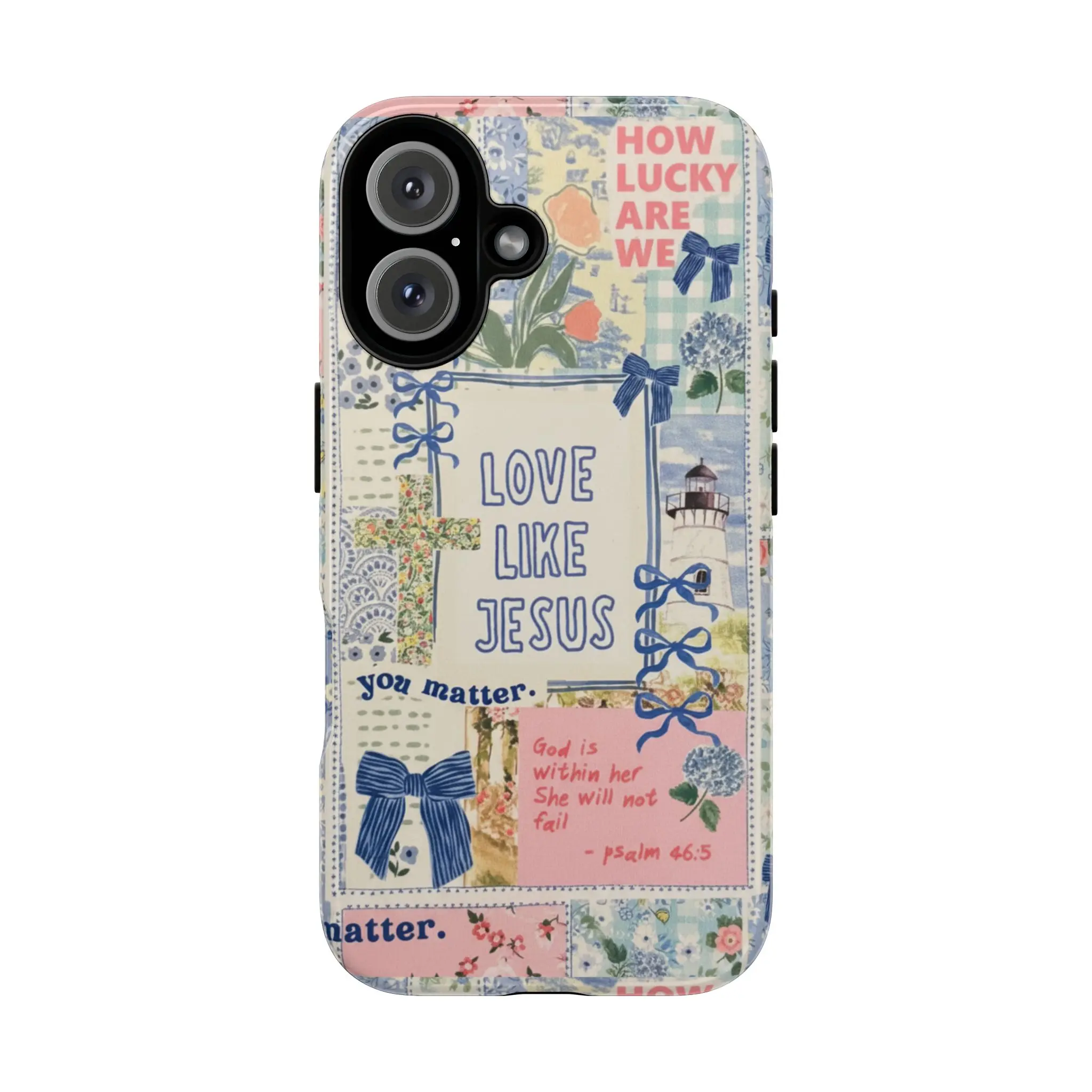 Love Like Jesus Cottagecore Christian Aesthetic Smartphone Cellphone Cover Casing, E-Commerce Phone Accessories for iPhone 17-11, XS, XR & Samsung Galaxy S25, Protection