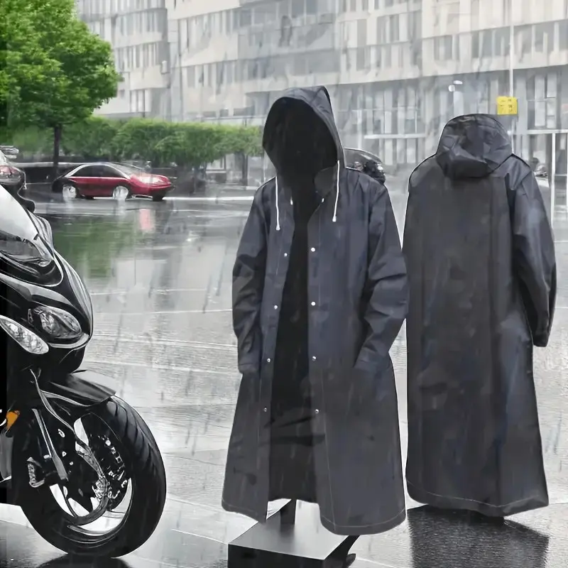 Eva Raincoat Full Coverage, Adjustable Hood, Unisex Thick High Quality Jacket, Windproof Cycling Hiking Fishing Jacket, Waterproof Raincoat, Waterproof Hooded Raincoat, Waterproof Clothes