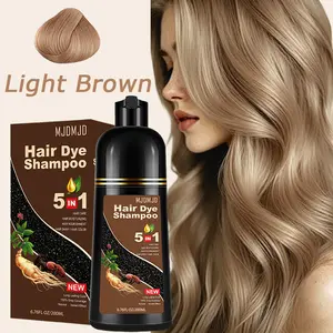 200ml Light Brown Hair Dye Shampoo 5-in-1 – Herbal Gray Hair Coverage, Semi-Permanent Color, Moisturizes & Nourishes, Instant Results for Unisex, Simple At-Home Use, Travel-Ready & Compact