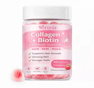 Sugar-Free Collagen Gummies (For Men & Women) — Featuring a blend of Type I, II, III, V, and X collagen peptides, fortified with Biotin and Vitamins A, B, C, D, and E; specially formulated to nourish hair, skin, and nails.