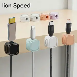 6 Pack Magnetic Cable Organizer Clips | Cord Holder for Desk & Wall, Clean Cable Management for Home Office Setup, Minimalist Black & Macaron Colors, Perfect Spring Gift
