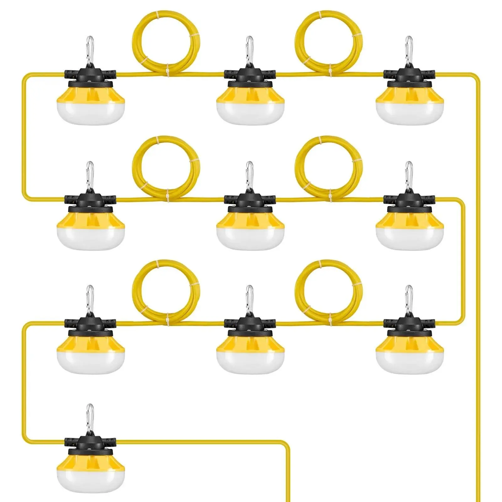 【Backtoschool】VEVOR 100FT Connectable Strings Construction Lights, 100W, 10000LM, Waterproof, AC Power Supply for Basements & Construction Sites, Etl Certified, Industrial