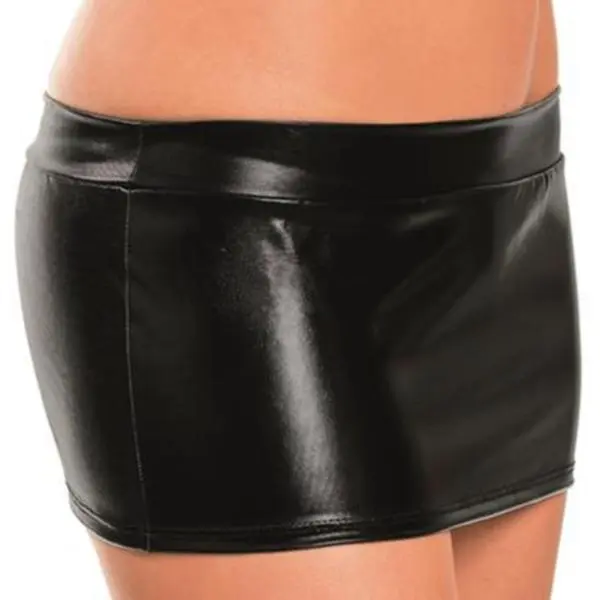Escante Women's Metallic, Shiny, Wet-Look Mini-Skirt