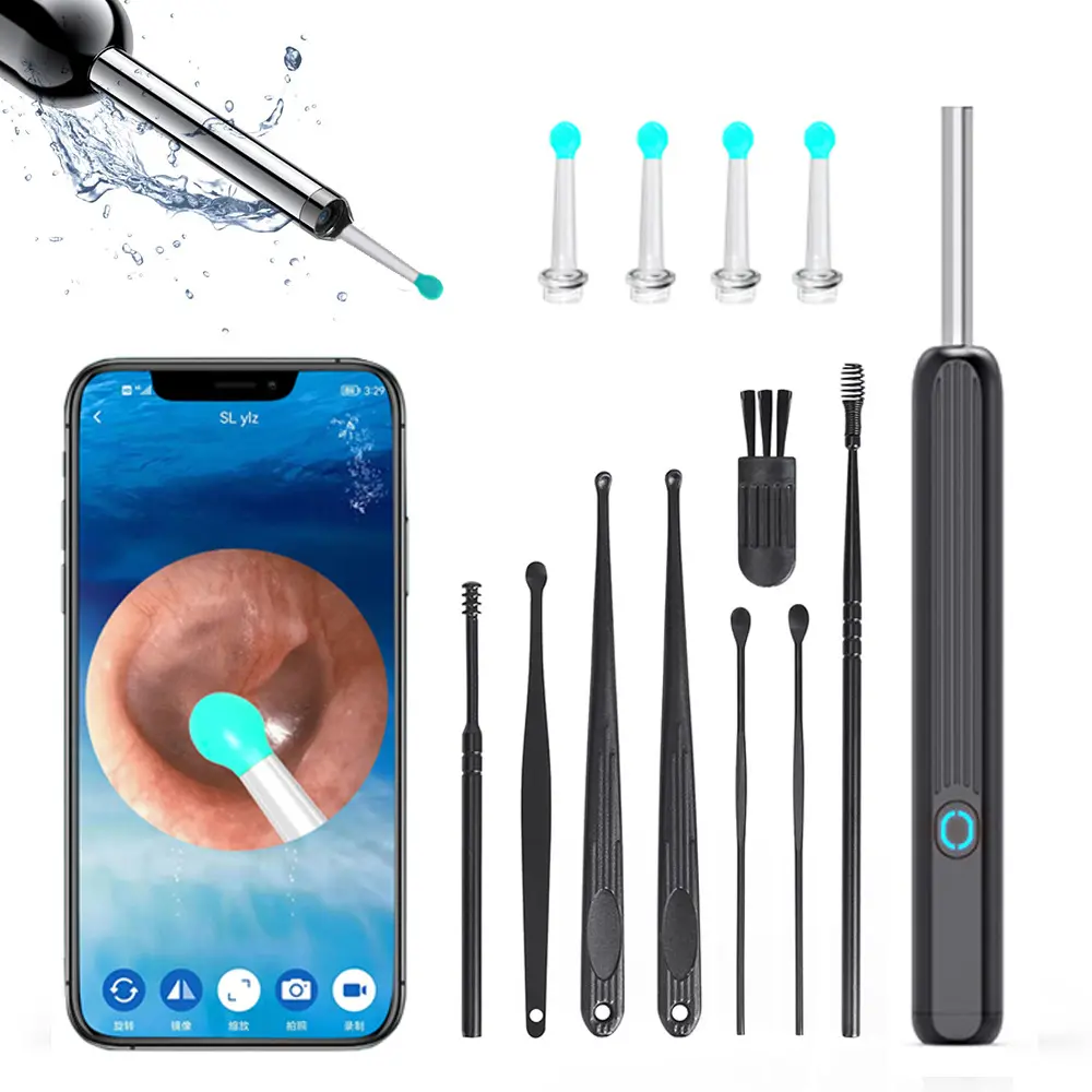 Visual Ear Wax Removal Tool with HD Camera, 360-Degree Wide Angle Earpick Endoscope, Type-C Rechargeable Waterproof Ear Cleaner for iPhone & Android, Earwax Remover, Beauty Products