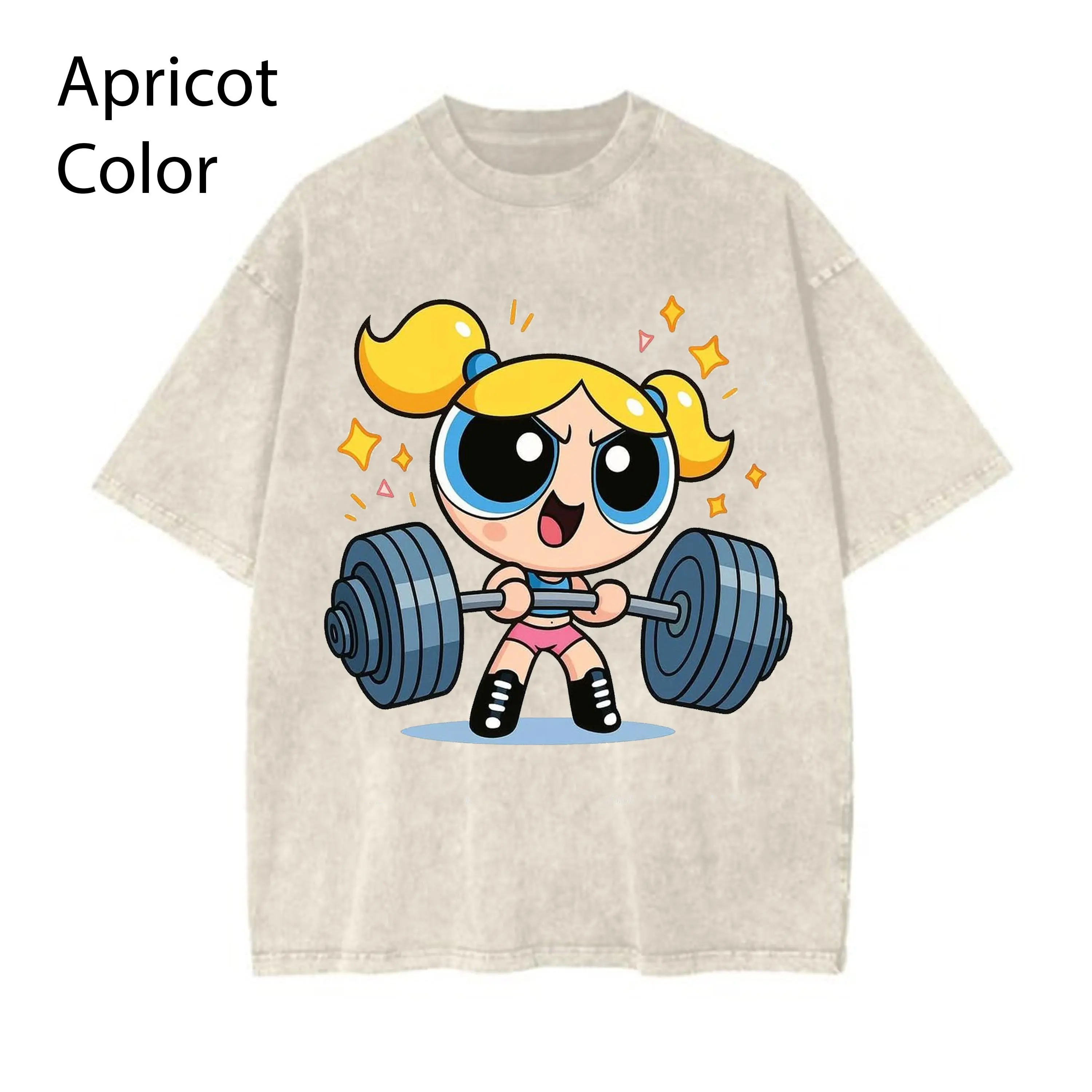Y2K Bubleess #Powerpuffff Girls Gym T-Shirt, Cute Weightlifting Cartoon Shirt, Cartoon Character Shirt, Unisex Graphic Tee, Heavy Lifting Shirt, Gym Shirt, Gift for Fan #Powerpuffff, Youth & Adult Shirt