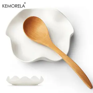 Ceramic Spoon Rest Holder, 5.3 Inch Heat Resistant Kitchen Countertop Organizer Kitchenware, Ideal for Coffee Spoons Soup Ladles Cooking Utensils