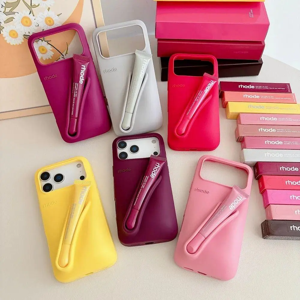 RHODE Phone Case & Lip Treatment Set for iPhone 11–17 Pro Max – Soft Touch Silicone, Trendy Style
