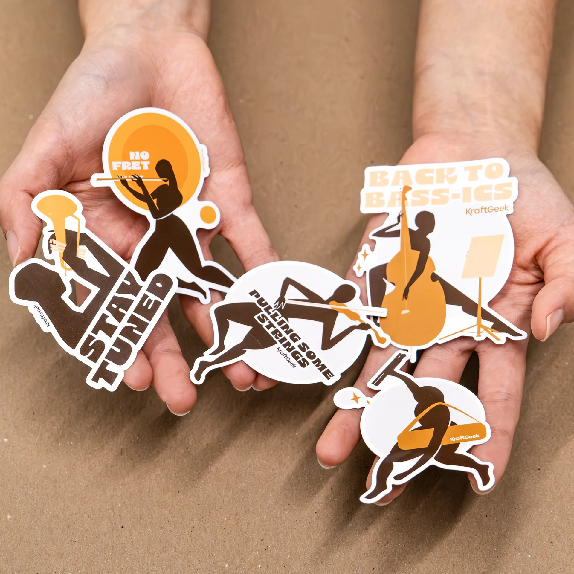 Kraftgeek Music-Themed Phone Stickers, Small Size, Durable Mobile Phone Decals for Smartphone Customization