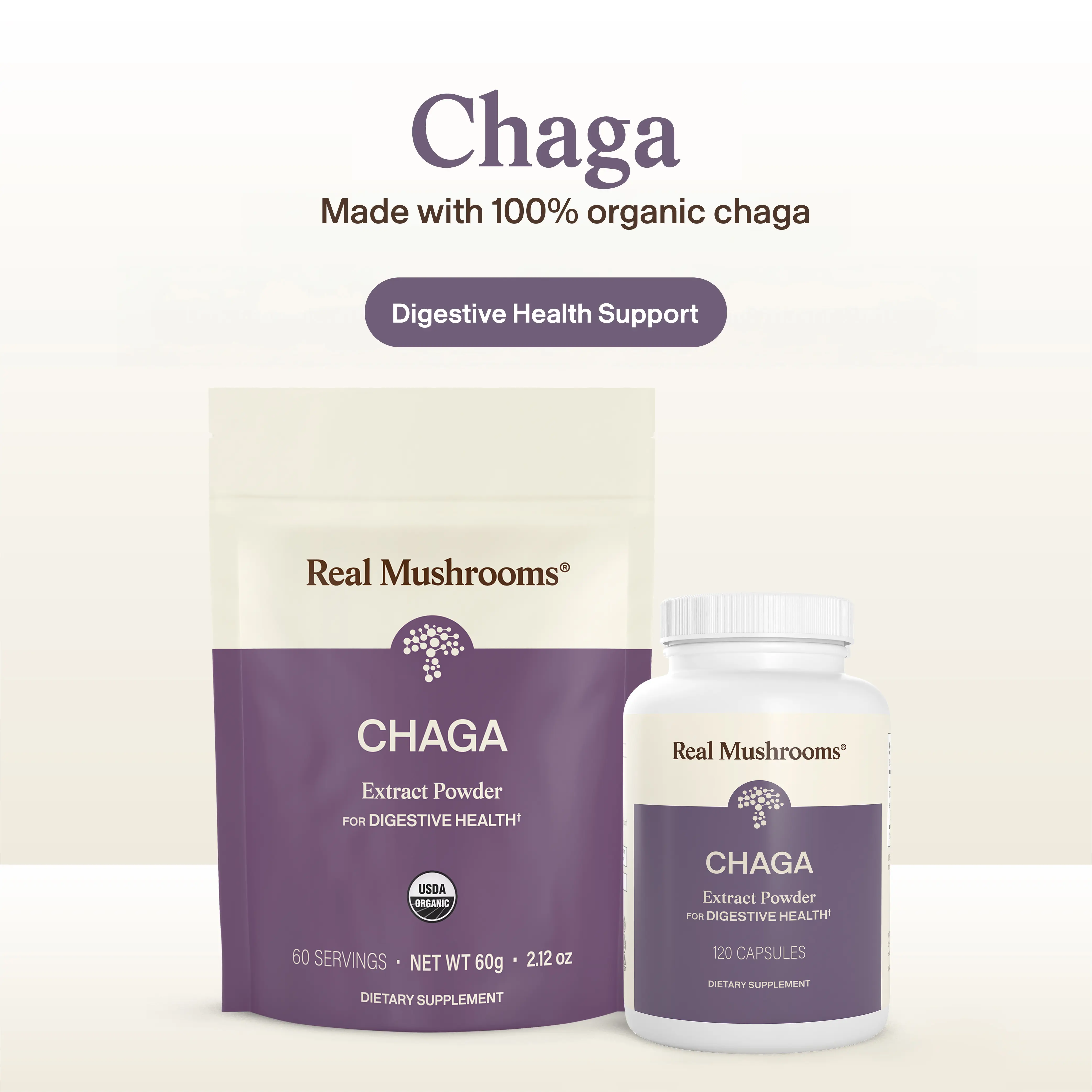 Real Mushrooms Organic Chaga Capsules | Wild Harvested 1000mg Per Serving | Hot Water Extracted | Lab Verified Potency | USDA Certified | Vegan Gluten Free Non GMO | 120 or 300 Capsules