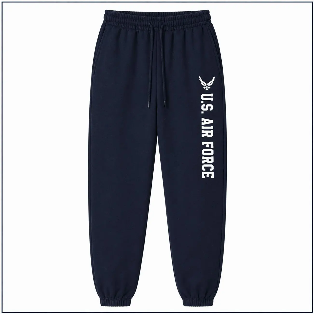 zerogravitee Air Force Sweatpants - Military Theme Elastic Bottom Sweatpants with White Print, Trending 2026, Gift For Friends, Gift For Him, Gift For Her X