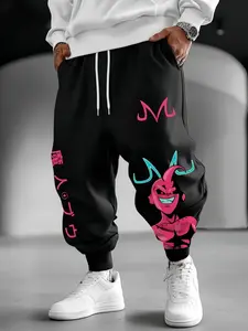 Dragon Ball Print Casual Pants, Men's Heavyweight Jogger Pants with Drawstring Waist, Women's Stylish Fitness Trousers, Active Workout Wear