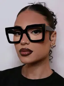 Ultra Large Square Frame Glasses, Stylish Square Frames, Trendy Vintage Eyeglasses, Fashion Retro Style, Perfect for Dating, Library, Reading, Writing & Styling